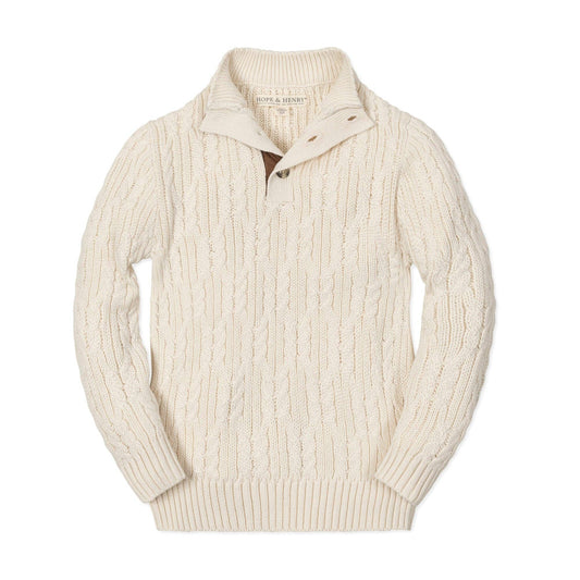 Organic Mock Neck Cable Sweater