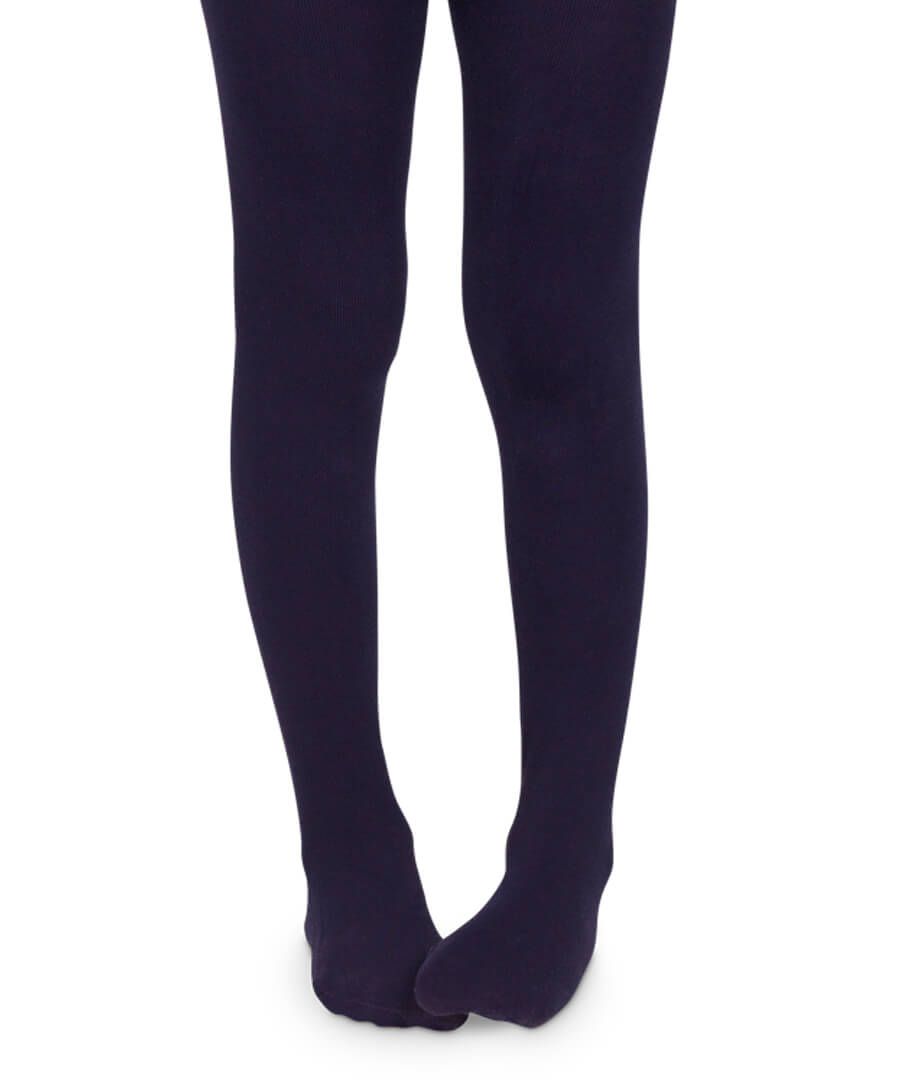 Jefferies Socks Smooth Toe Organic Cotton Tights - Navy