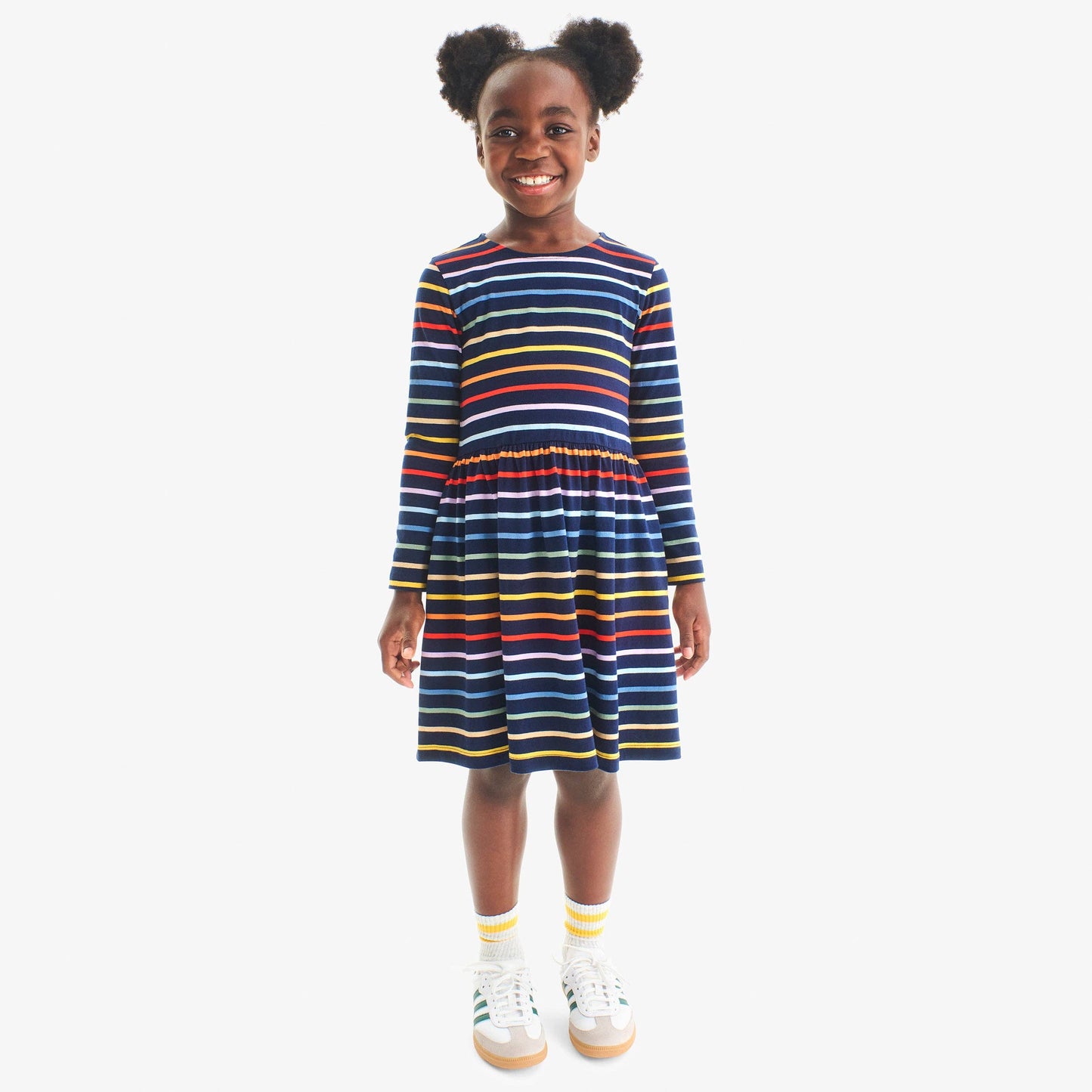 Perfect pocket dress in rainbow stripe