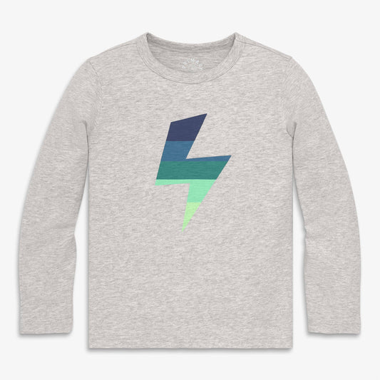 Kids long sleeve tonal bolt tee