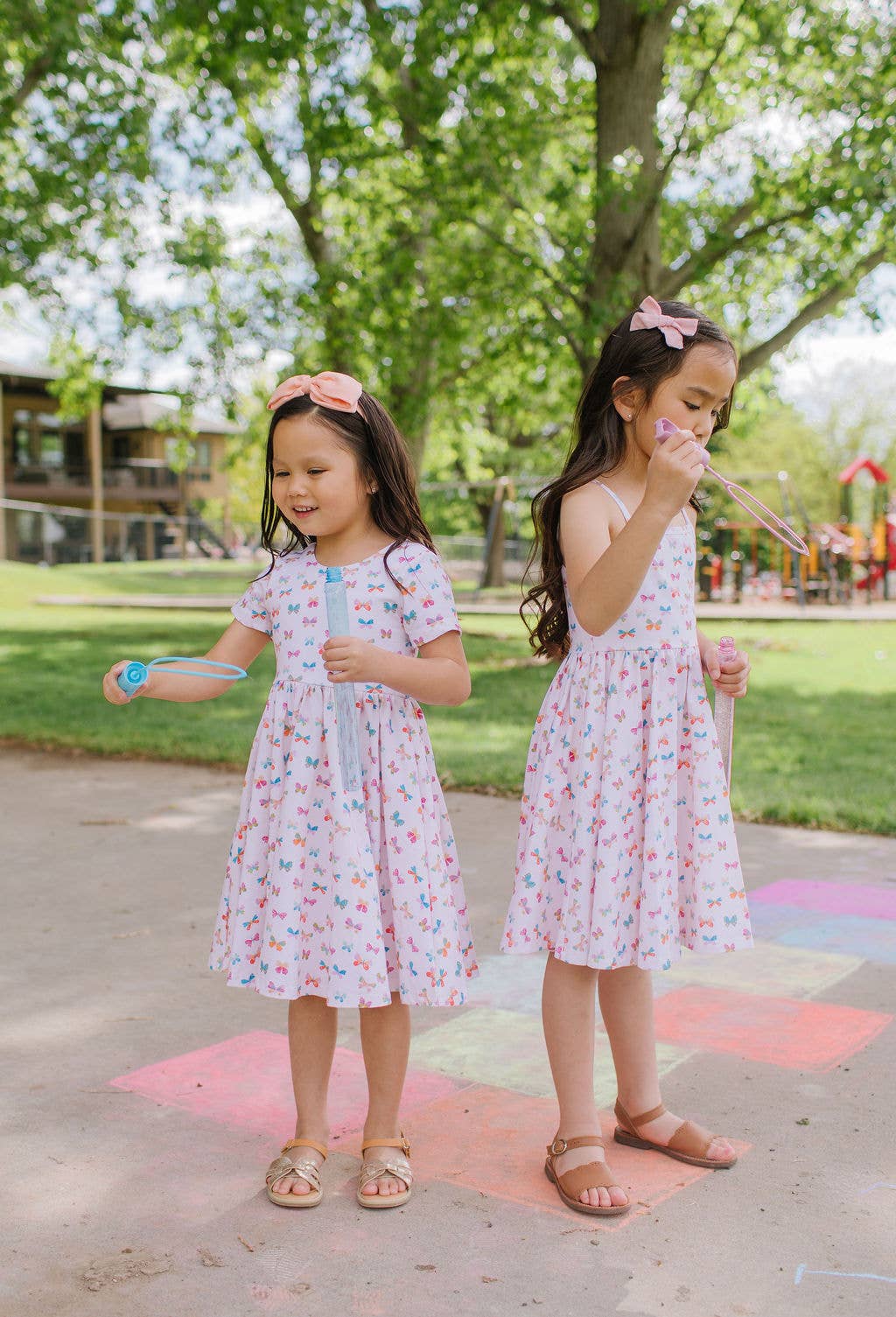 Camila Dress in Butterfly Rainbow | Girls Twirl Dress