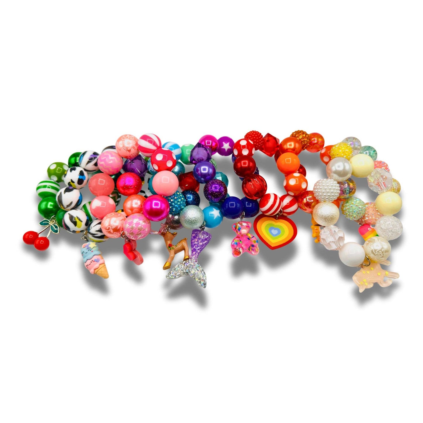 Blue/Purple Mermaid Tail Bubblegum Bead Bracelet Kids