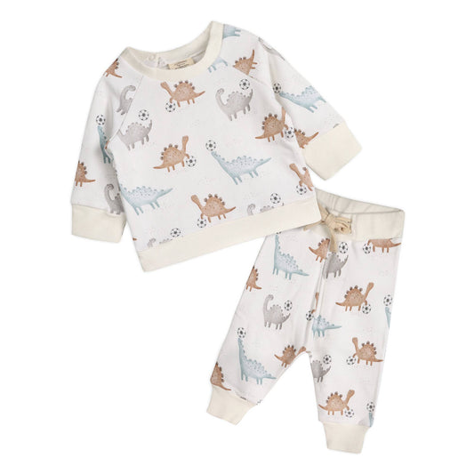 Soccer Dino Baby Jogger & Pants Set (Organic Cotton)