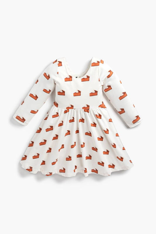 Thanksgiving Long Sleeve Let's Dance Dress_Pumpkin Pie Slice