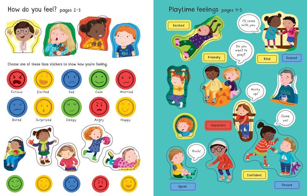 First Sticker Book Feelings : Usborne