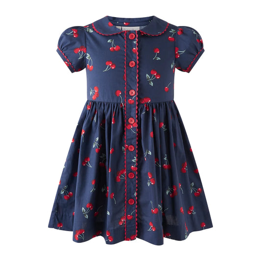 Cherry Front Button Dress