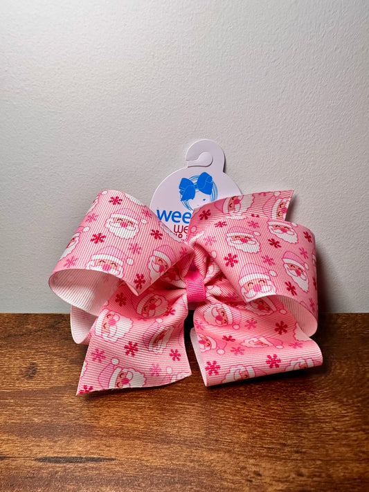 Pink Santa Bow