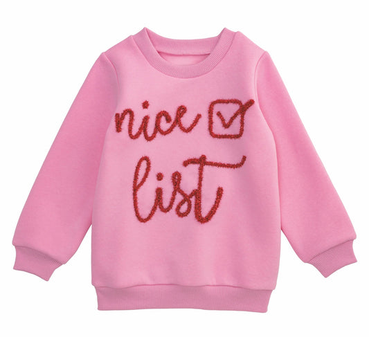 Holiday List Sparkle Sweatshirt- Kids
