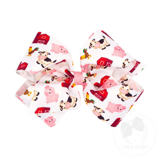 KING Farm Print Bow