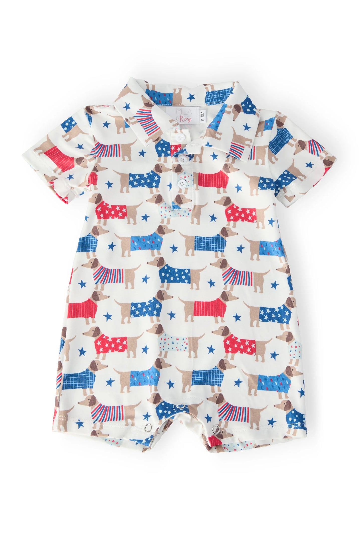 Patritotic Pups Shorty One Piece Polo