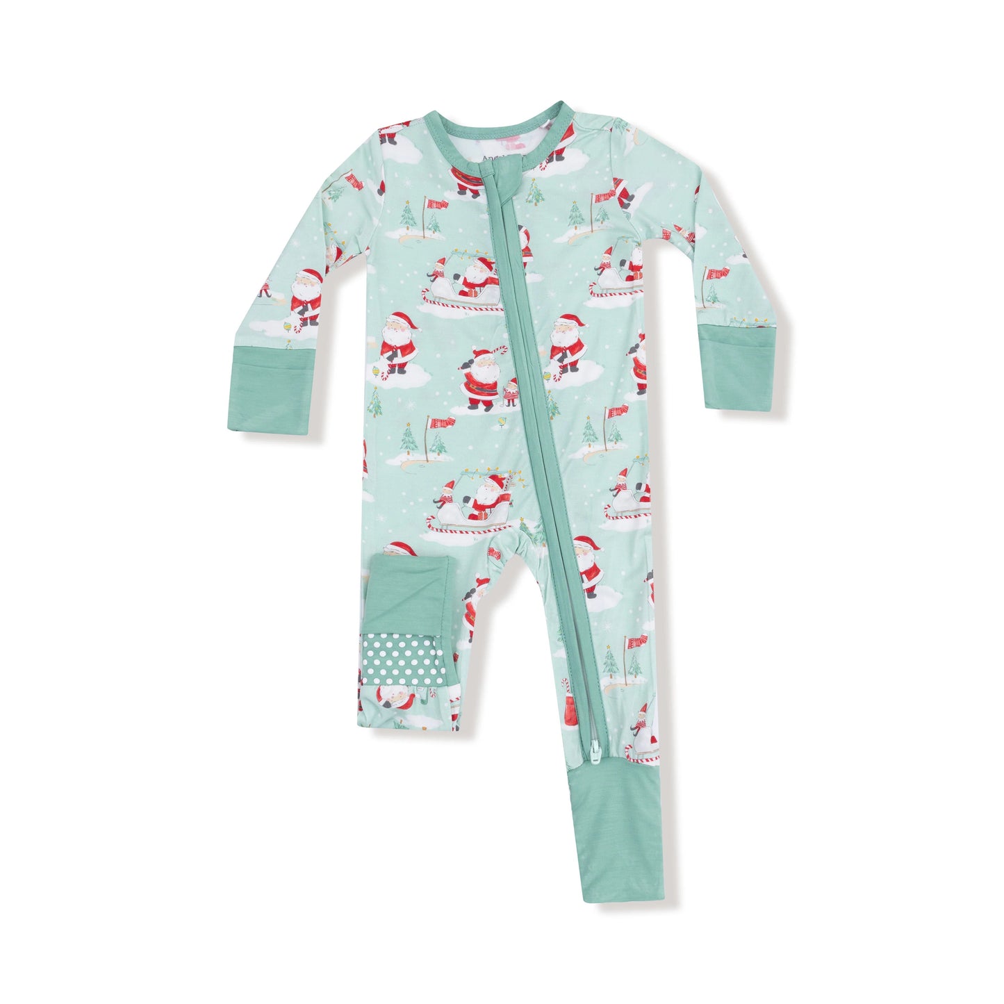 Golfing Santa and Elves- 2 Way Zipper Romper