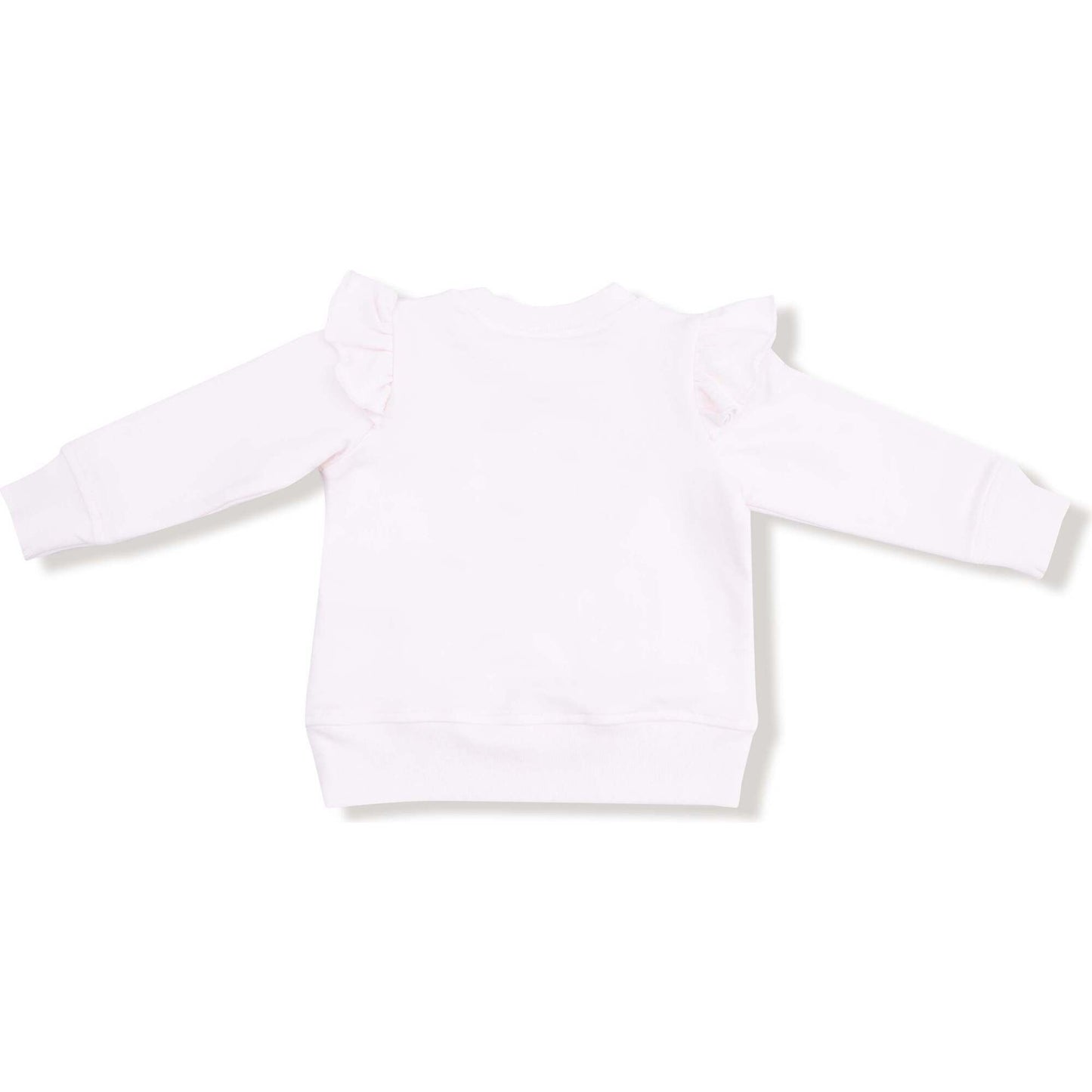 Ruffle Shoulder French Terry Sweatshirt- Gingerbread