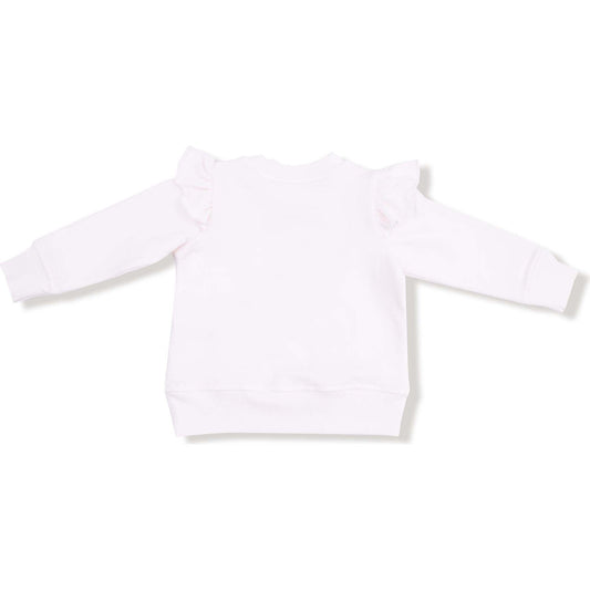 Ruffle Shoulder French Terry Sweatshirt- Gingerbread