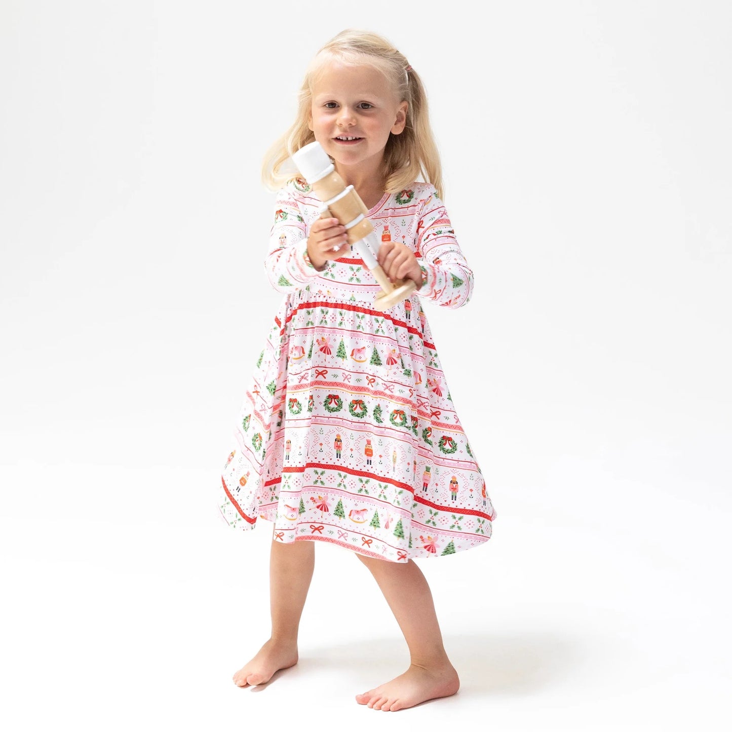Sugar Plum Fairy- Nutcracker Fair Isle-Long Sleeve Dress