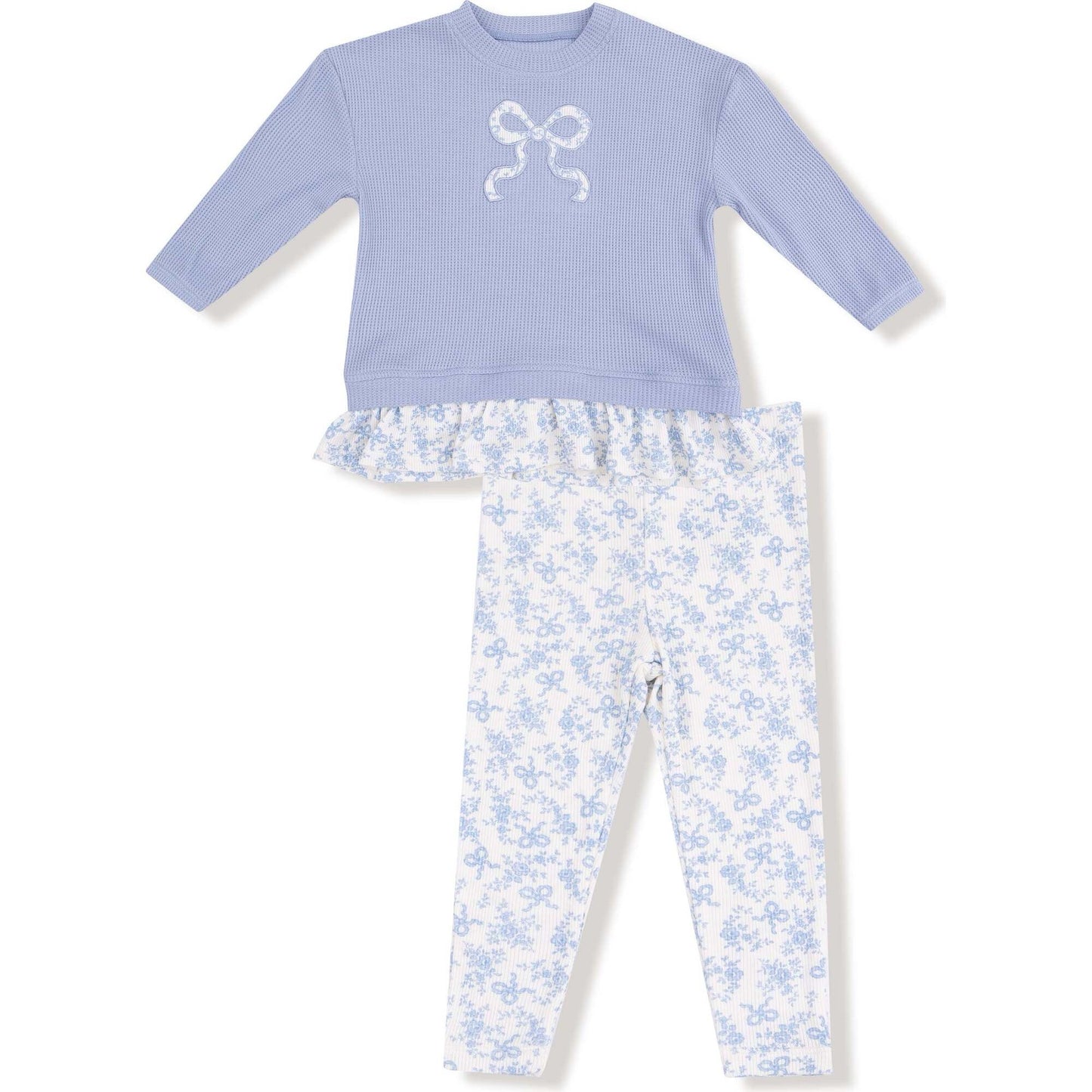 Romi Floral Waffle Pullover w Rib Leggings