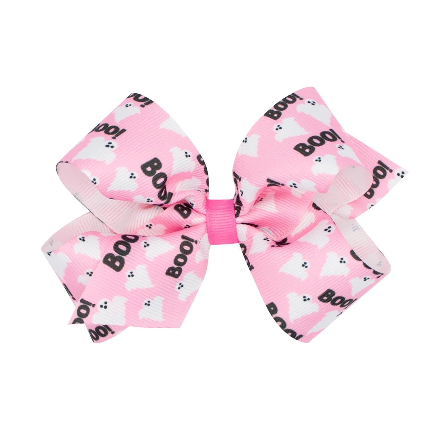 Pink Boo Hair Bow on Clippie.