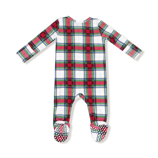 Holiday Plaid 2 Way Footie