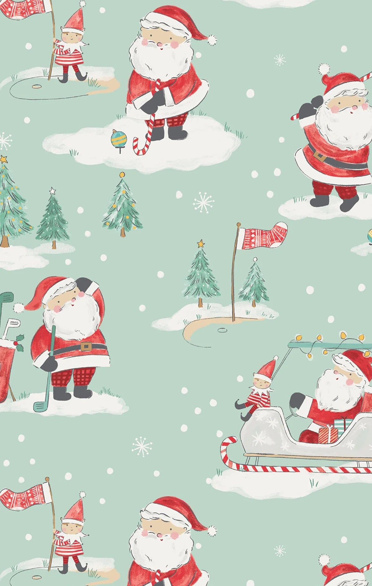 Golfing Santa and Elves- 2 Way Zipper Romper