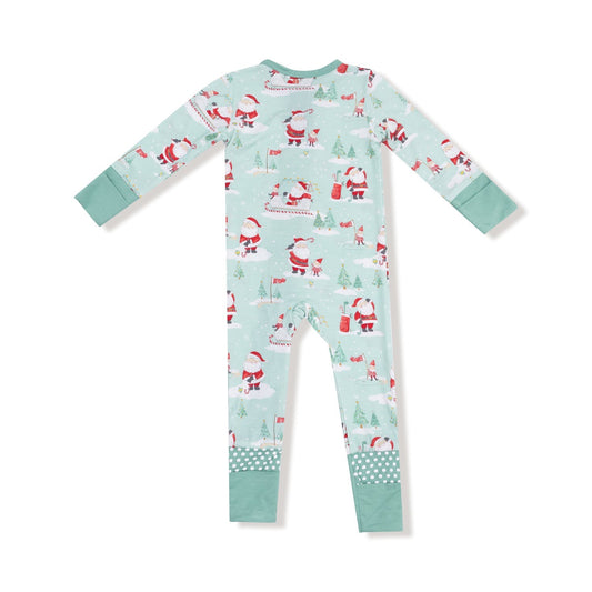 Golfing Santa and Elves- 2 Way Zipper Romper