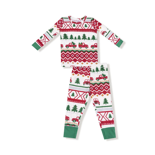 Red Truck Fair Isle- L/S Loungewear Set