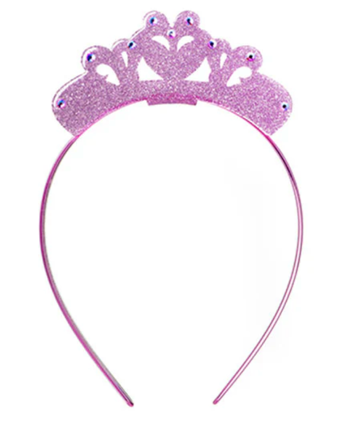 Pink Glitter Crown Headband