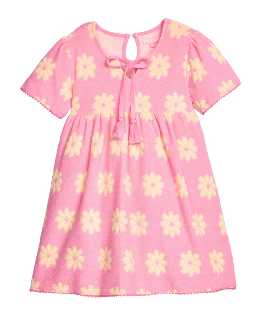 Riviera Dress - Pink Floral Terry