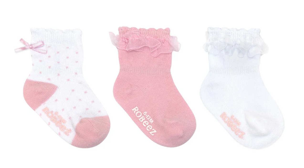 Robeez Baby Girl Socks 3-Pack Pink