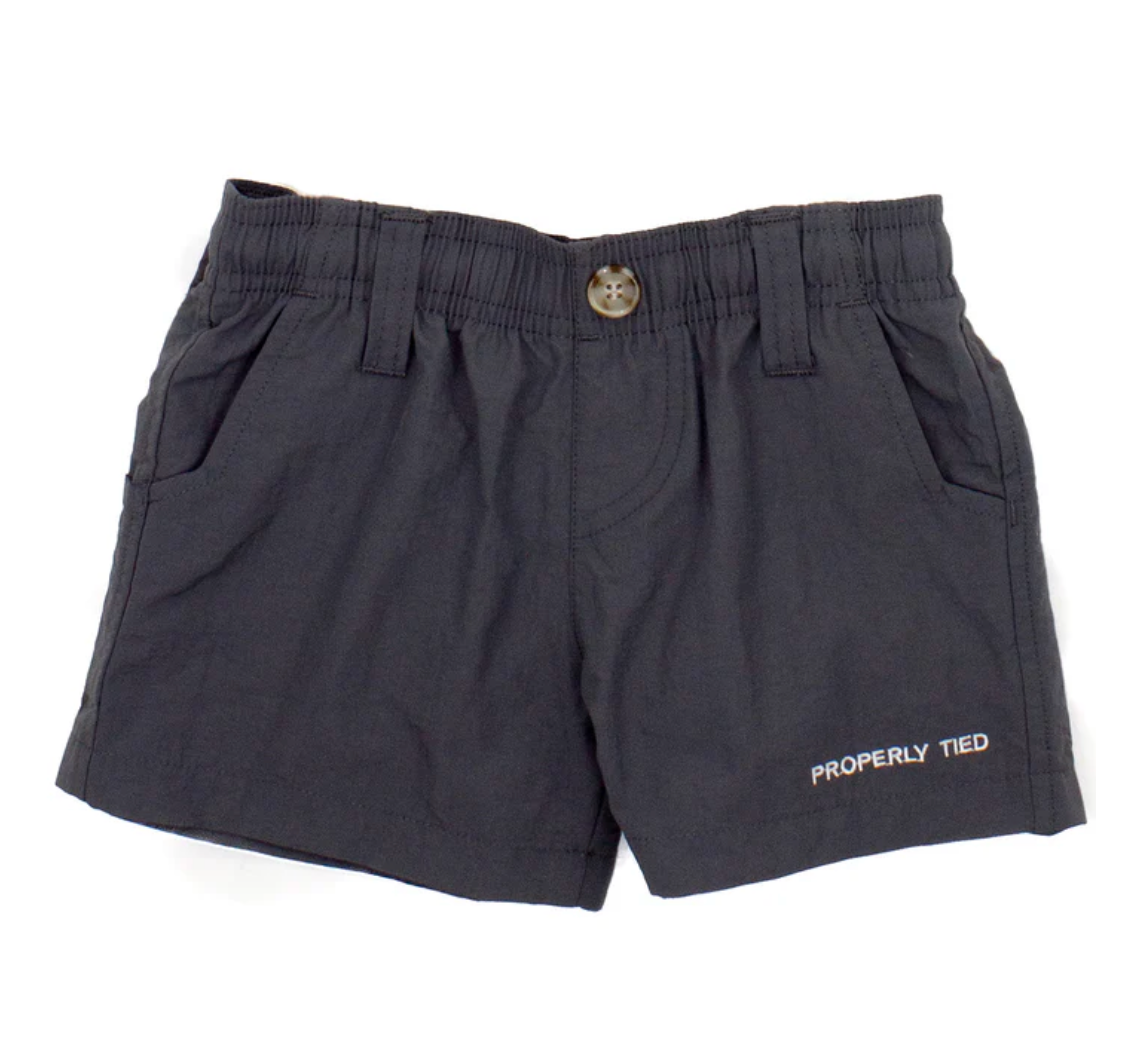 Properly Tied Boys Mallard Short Charcoal
