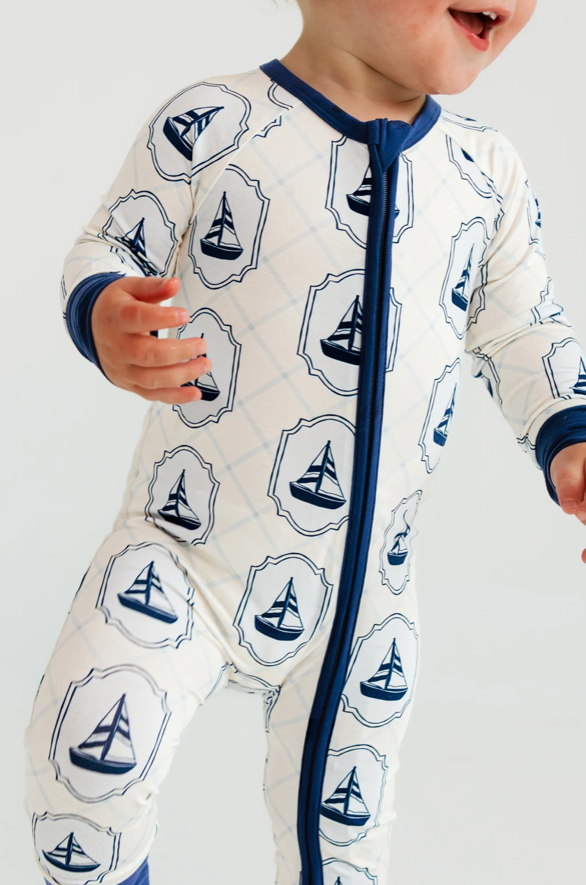 In My Jammers Summer Sail Zipper Romper