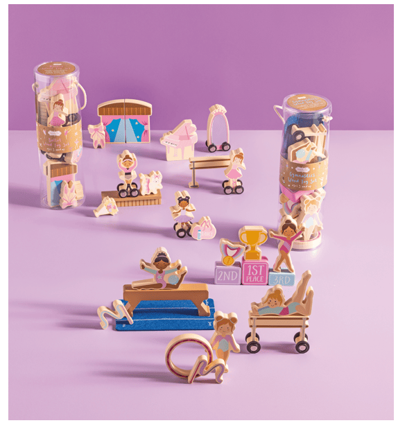 MudPie Ballet Wooden Toy Set