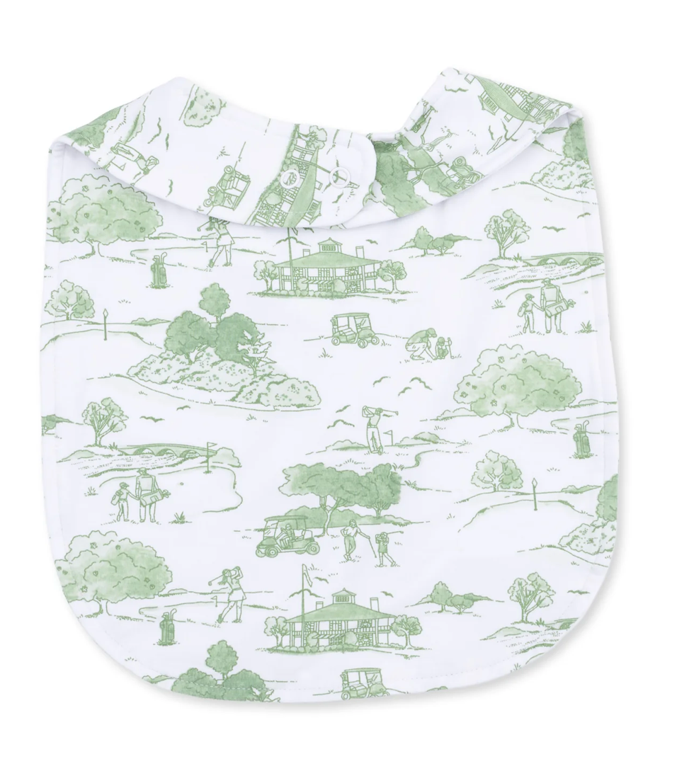 Feeding Bib - Golf Toile Green