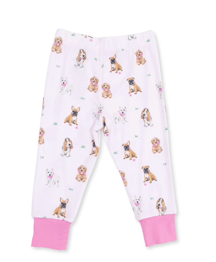 Angel Dear Short Sleeve Loungewear Set - Bestie Dogs Pink