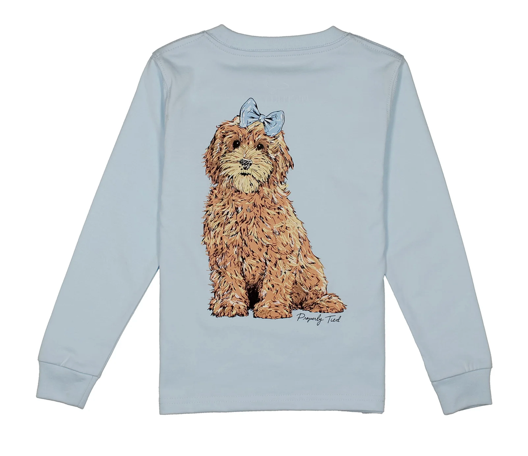 Properly Tied Girls Goldendoodle LS Periwinkle