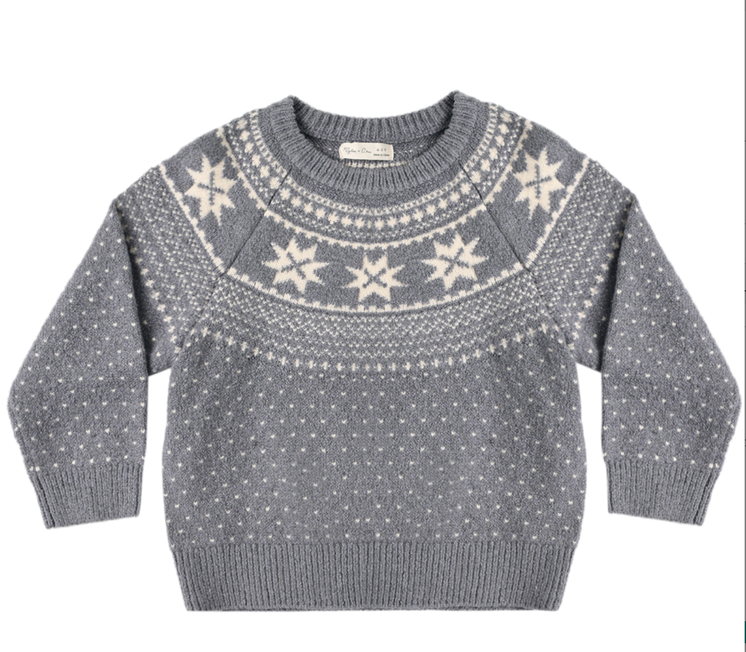 Rylee & Cru Fair Isle Sweater - Slate