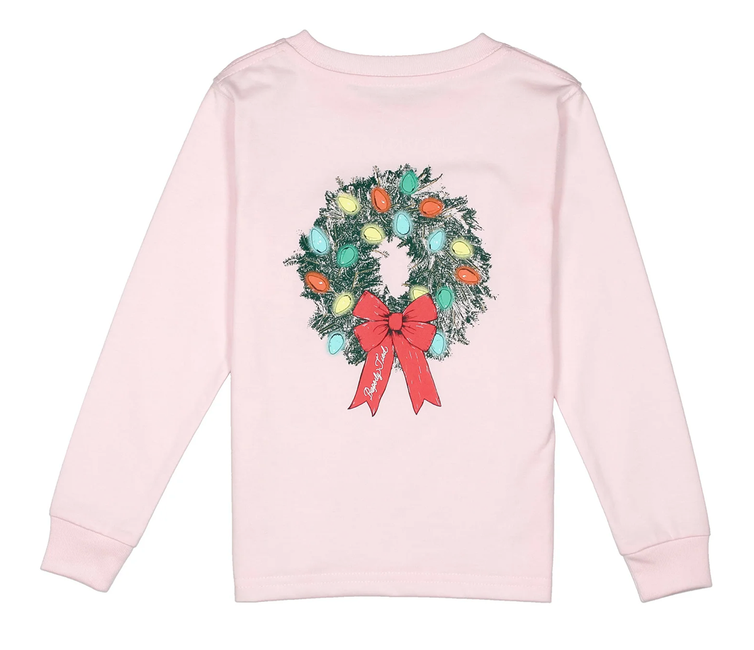 Properly Tied Girls Wreath - rose long sleeve