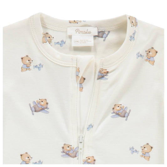 ZIPPER FOOTIE - AIRPLANE BEARS
