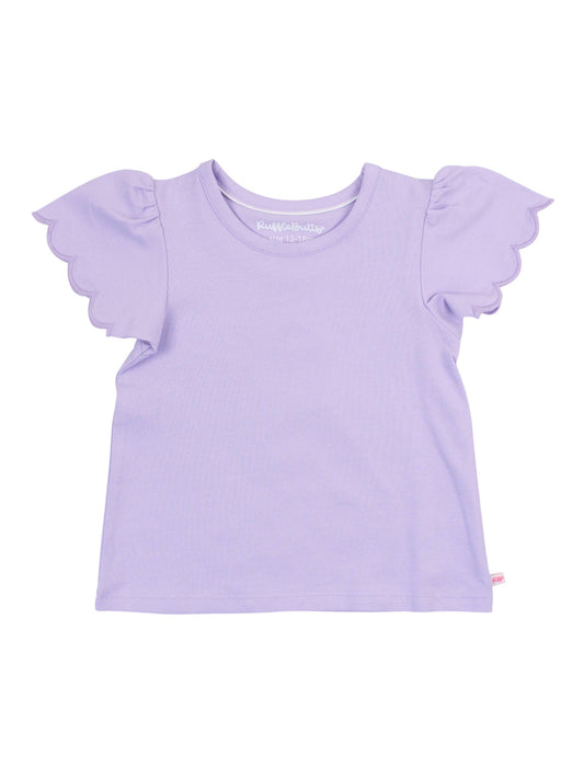 Girls Lavender Scallop Tee