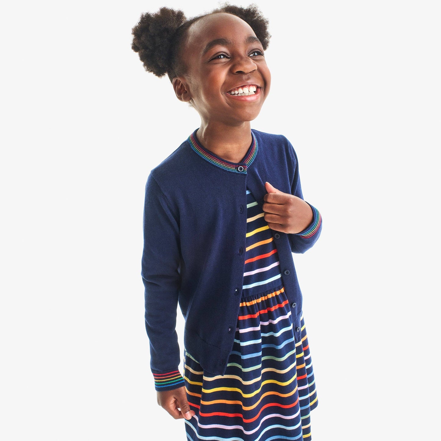 Perfect pocket dress in rainbow stripe