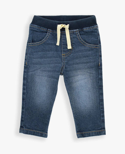 Boys Medium Wash Stretch Denim Pull-on Jeans