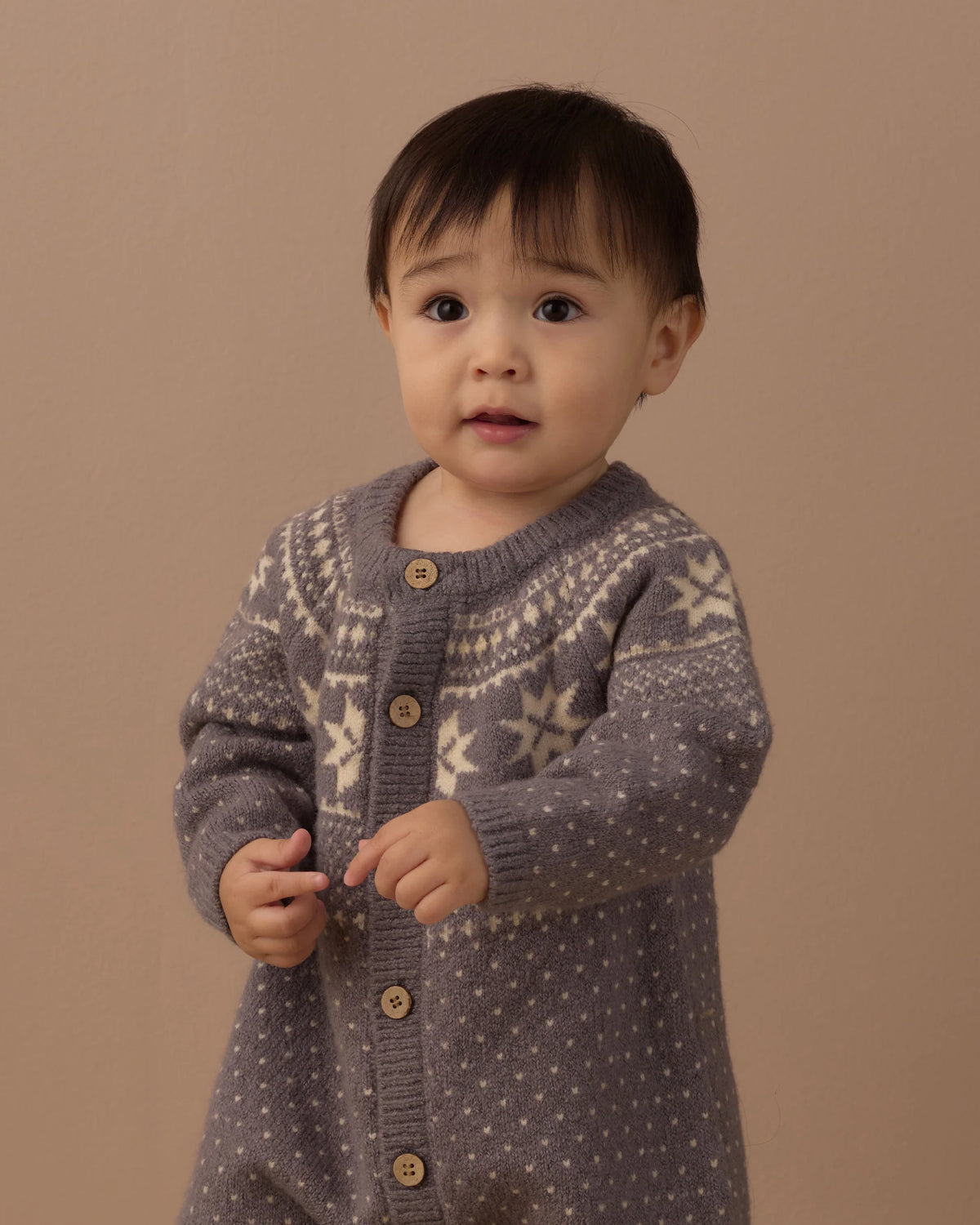 Rylee + Cru Fair Isle Romper Slate