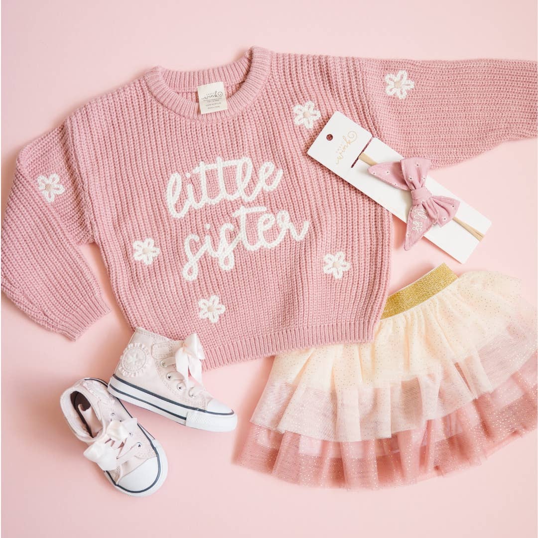 Little Sister Knit Sweater - Family Fun - Girls Clothes