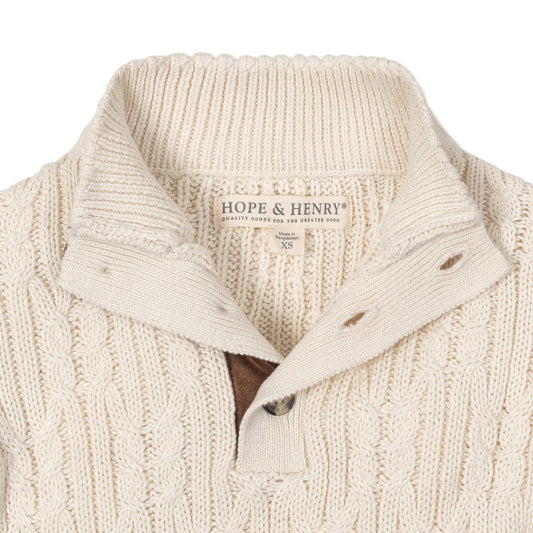 Organic Mock Neck Cable Sweater