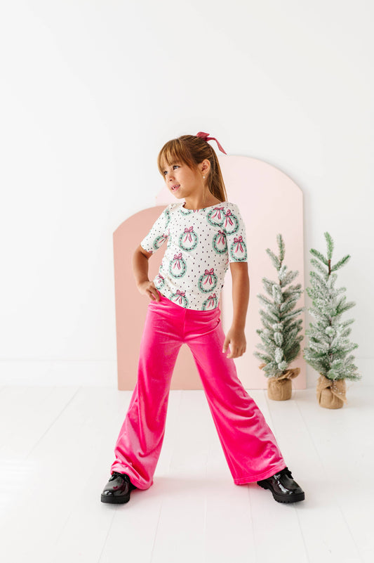 Hot Pink Velvet | Wide-Leg Pants