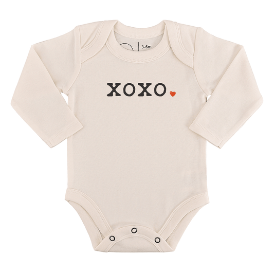 XOXO | Baby long sleeve Valentine graphic organic bodysuit