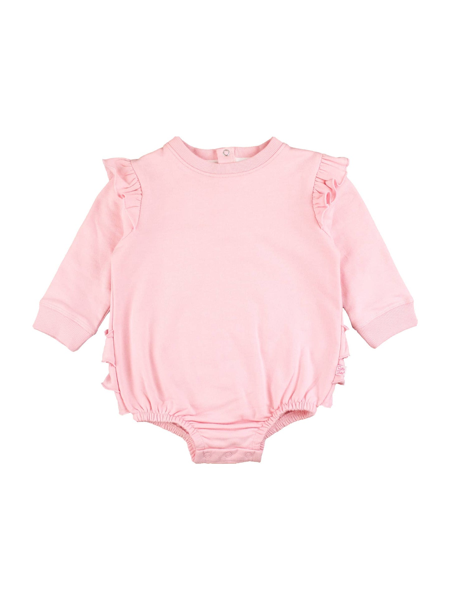 Baby Girls Pink Sweatshirt Bubble Romper