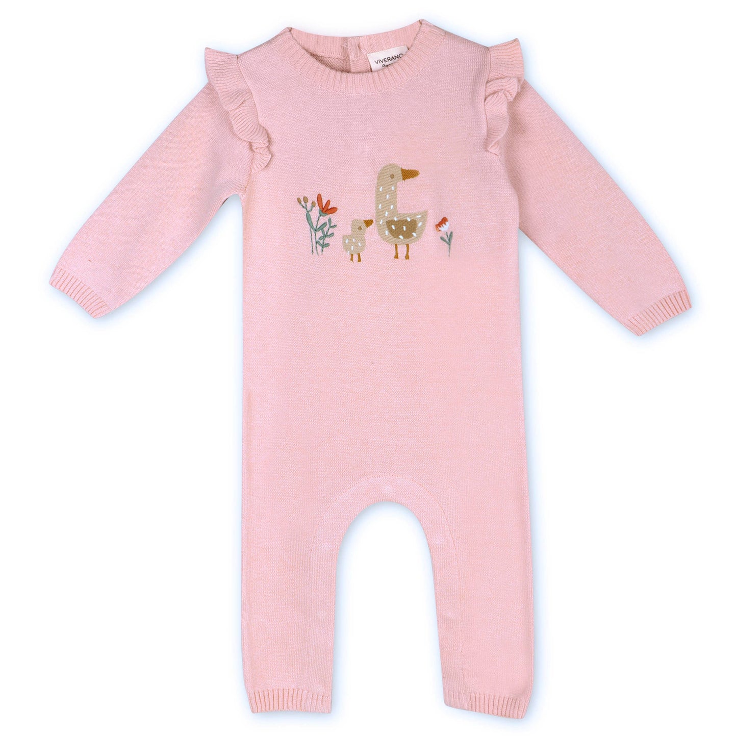 Duck Mommy & Me Embroidered Knit Baby Jumpsuit (Organic)