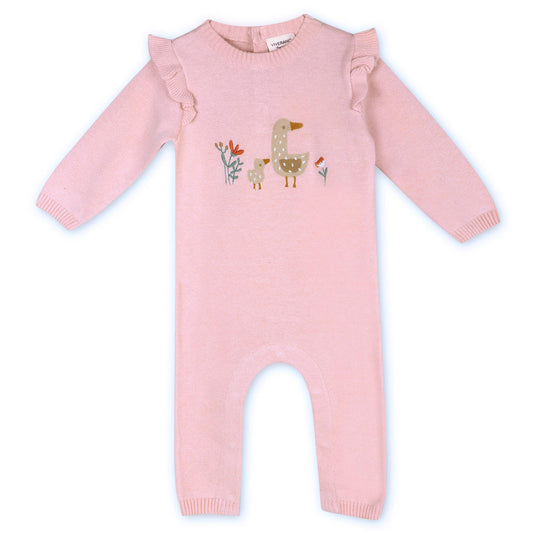 Duck Mommy & Me Embroidered Knit Baby Jumpsuit (Organic)