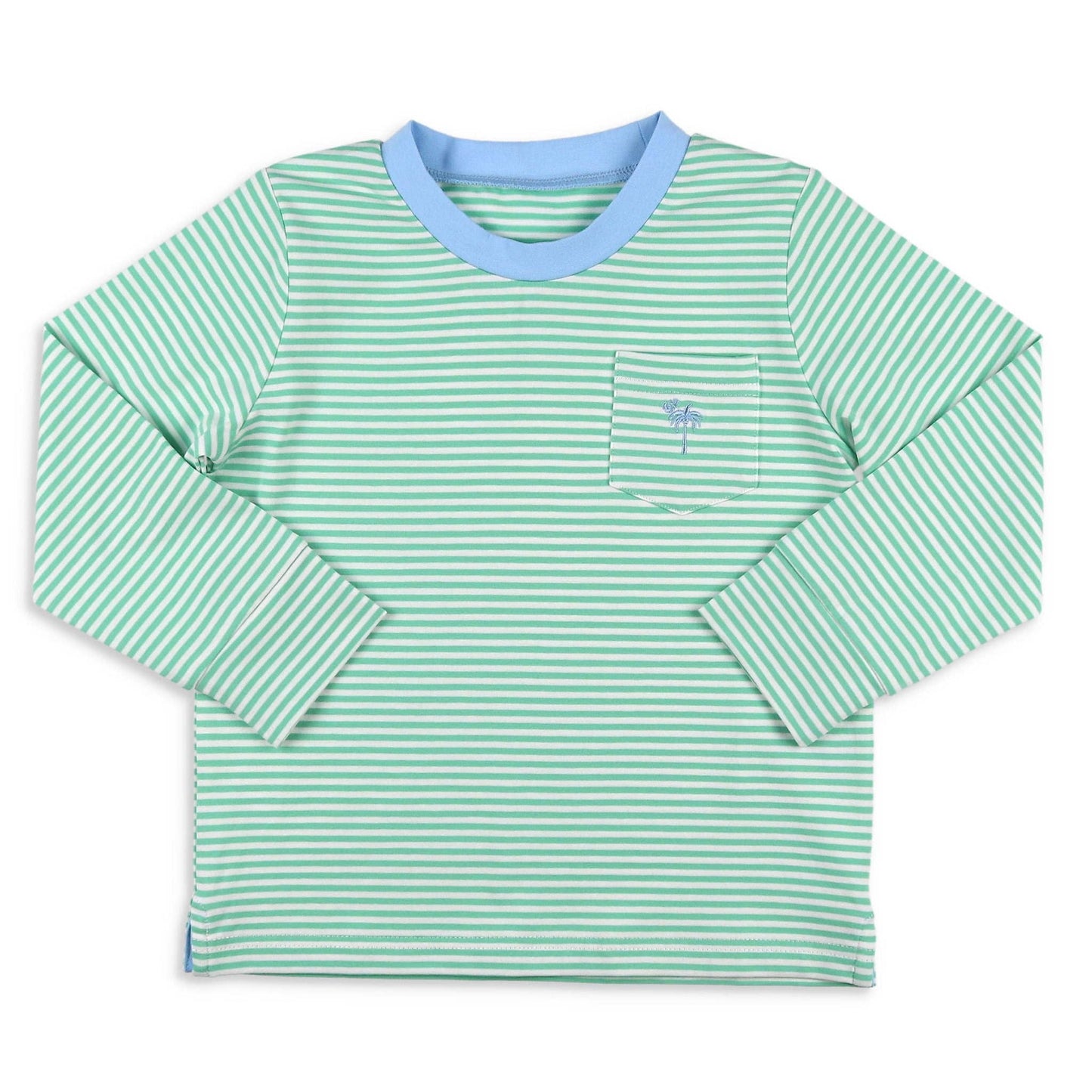 Boys Pocket Shirt - Green Stripe