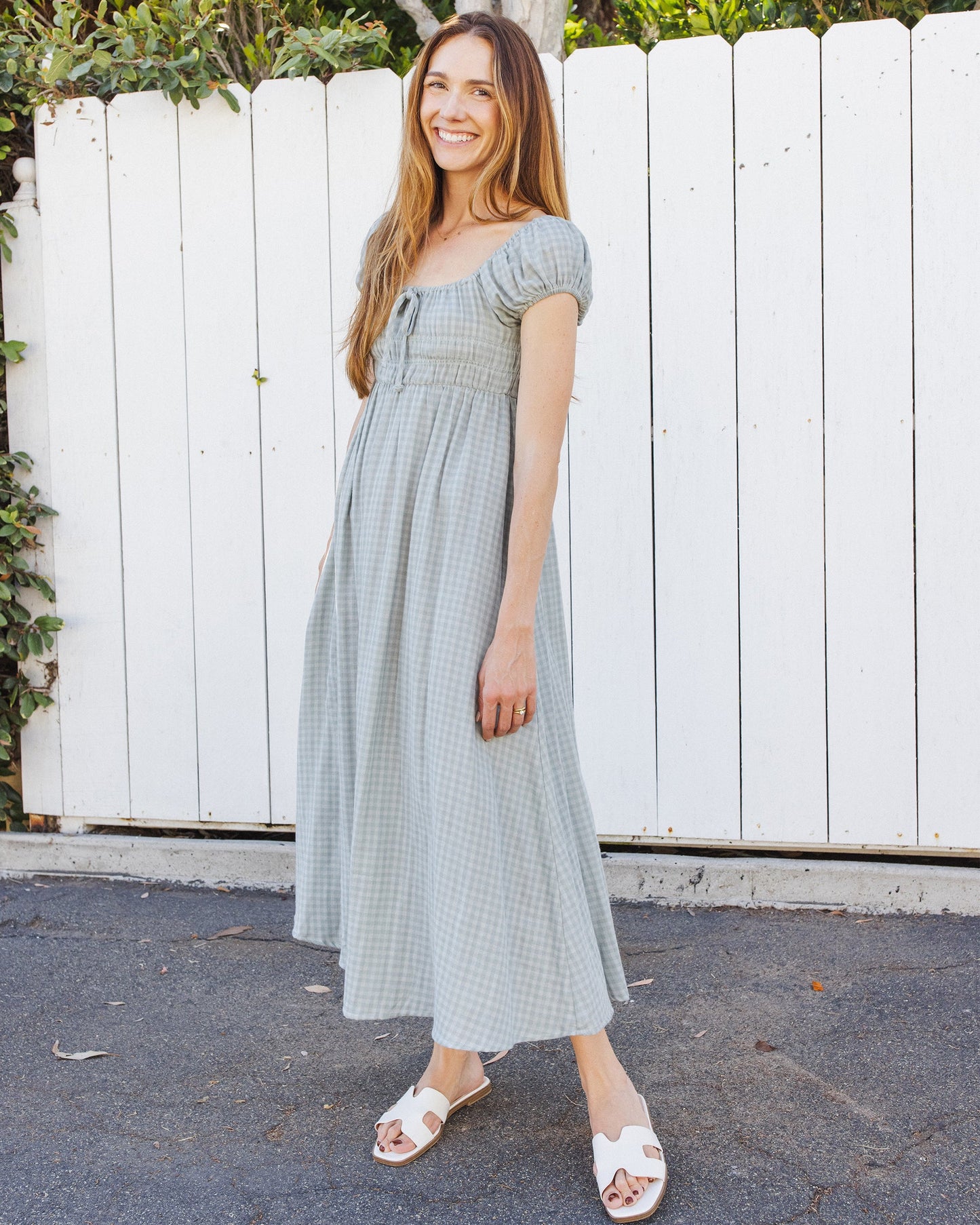 Joya Dress l Green Gingham