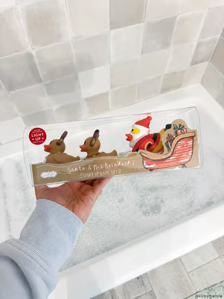 Mud Pie Santa and His Reinducks Bath Toy Set